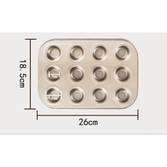 Khuôn nướng bánh Cupcake, bánh Muffin 4 ô / 6 ô /12 ô chống dính