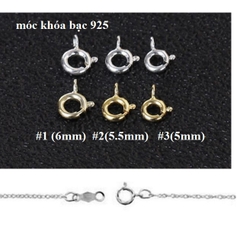móc khóa cua tròn bạc 925- size5-5.5-6mm
