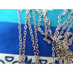 1-3-5 met xích Oval phẳng màu bạc 3mm làm trang sức