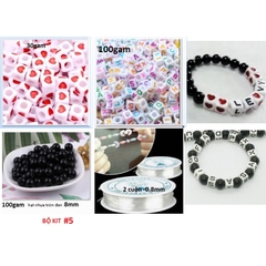 combo 230gam hạt chữ nhựa, dây thun làm 20 vòng tay -Số 5