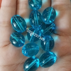 10 viên lu thống  đá thủy tinh nhân tạo 12x16mm (có 8 màu) có lỗ xỏ làm vòng