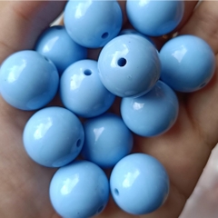 hạt nhựa 18mm tròn bóng đep nhiều màu có lỗ xỏ dây cỡ 2mm