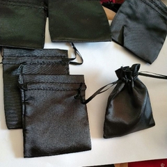 10 Túi rút mini vải satin đen 7x9cm