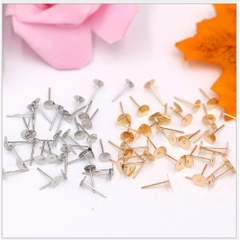 50 cái ghim đầu bằng làm hoa tai , trang sức 3-4-5-6-8-10mm