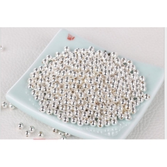 5-10 viên bi bạc 925 size 3.5mm lỗ nhỏ 1mm & lỗ lớn 1.5mm