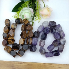 2-5 -10 viên mắt hổ nâu vàng/ tha.ch anh tím thô mài cạnh to 10x20mm
