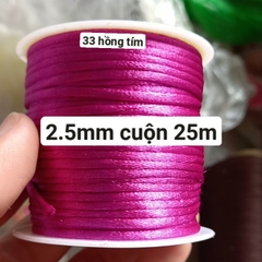 Cuộn 30-100m dây tim 2.5m Đài Loan hàng nhập khẩu loại đẹp nhiều màu để chọn, dây đan vòng tay, dây thắt vòng,vòng cổ