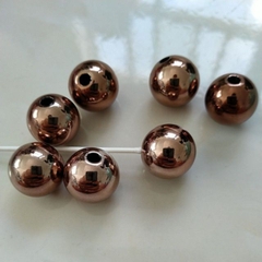 25gram hạt nhựa bóng nâu đồng 1/2 lỗ size 16mm