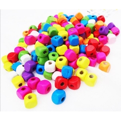 50/100gam hạt gỗ vuông nhiều màu size 8& 10mm đồ chơi, trang trí handmade