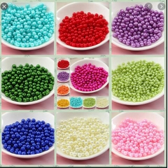 500gam hạt châu, hạt cườm ngoc trai nhựa nhiều màu nhiều size 4-6-8-10-12ly