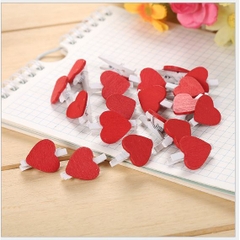 10 kẹp gỗ trái tim đỏ 25mm (P125-10)