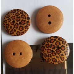 5-10 nút gỗ 2 lỗ size 24mm in màu da beo (#P124-94-T04)