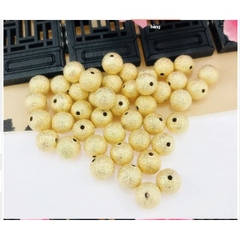 5-50 viên charm bi đồng nhám màu vàng, màu bạc mix vòng tay, trang sức  size 4mm, 6mm, 8mm, 10mm