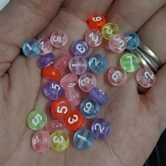 set 10-50gam Hạt Chữ số tròn 4x7mm nhiều màu (loại đẹp)