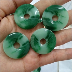 2-10 Đồng xu đồng điếu 28mm xanh đậm/xanh nhạt giả ngọc