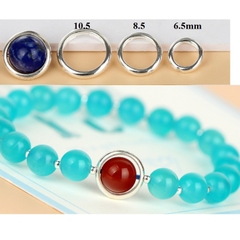 charm tròn ốp hạt bạc 925-