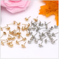 10 chốt hoa tai sát đầu tròn hình cây NẤM có móc đủ size (gồm đuôi) - nguyên liệu làm hoa tai