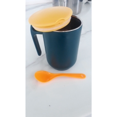 Cốc, Ca, ly 2 lớp giữ nhiệt inox 304 dung tích 550ml , kèm muỗng