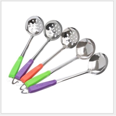 Muỗng, Thìa Múc Canh, Muỗng Thủng, Vá Lẩu Soup  Lòng Sâu CÁN NHỰA CHÓNG NÓNG , muôi vá múc canh p191-118