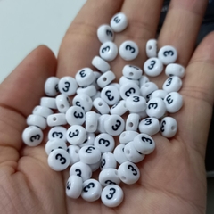(Loại đẹp) 20 Hạt chữ số tròn, phép tính 4x7mm các màu làm vòng, dây đeo khẩu trang....