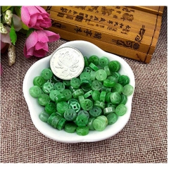 1 viên charm đồng tiền đá 3x8mm tự nhiên, lỗ xỏ 1mm mix vòng - MH 2641 (P131-34)