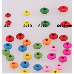 hạt gỗ hình dĩa 4x10mm & nhiều size làm trang sức, đồ chơi ,trang tri handmade
