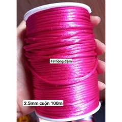 Cuộn 30-100m dây tim 2.5m Đài Loan hàng nhập khẩu loại đẹp nhiều màu để chọn, dây đan vòng tay, dây thắt vòng,vòng cổ