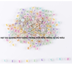 (Loại đẹp) 20 Hạt chữ số tròn, phép tính 4x7mm các màu làm vòng, dây đeo khẩu trang....