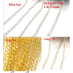 2met xích kim loại gợn sóng làm tăng đưa vòng tay, vòng cổ size 3 &3.6mm