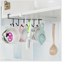bộ móc treo 6 móc  dưới kệ tủ bếp, tủ quần áo