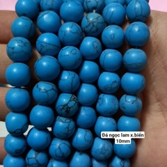 1 viên đá ngoc lam lỗ từ 1mm đến 1,5mm size 8mm 10mm 12mm