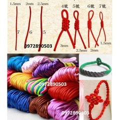 5met Dây tim bóng size 1.5mm-2mm-2,5mm, dây đan vòng tay đủ size, dây thắt vòng tay, vòng cổ may mắn