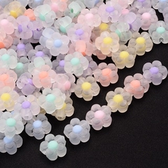 5-20 hạt nhựa ngôi sao, hoa 5 cánh, hạt nhân mờ, hạt nhân bóng 12mm có lổ xỏ làm vòng, trang trí handmade tùy thích