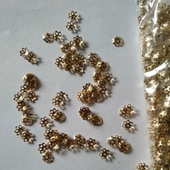 Gói 10000 cái ốp hạt vàng đồng nhạt size 6mm