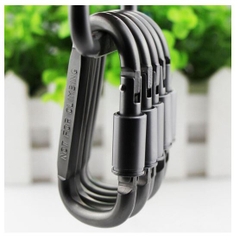Móc khóa hình chữ D carabiner 8cm (p168-7) chịu lực móc treo đồ cho ba lô, bình nước đi dã ngoại