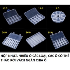 Hộp nhựa nhiều ngăn tháo lắp các ngăn, hộp chia thuốc