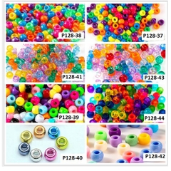 10-50gam (P128) hạt nhựa 6x9mm lỗ lớn 3mm nhiều màu