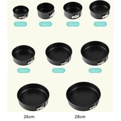 BỘ 3-6 KHUÔN BÁNH TRÒN ĐẾ RỜI CHỐNG DÍNH CÓ KHÓA nhiều size để chọn