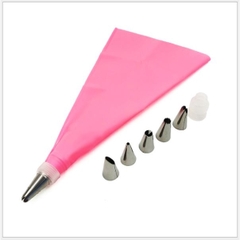 bộ 6 Đui Bắt Kem Gồm Chốt + Túi bóp kem silicon , đuôi bắt kem p191-172
