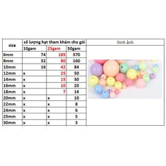 10gam hạt nhựa tròn nhiều màu pastel 6mm-8mm-10mm-12mm-14mm-16mm-18mm-20mm
