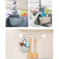 Giỏ nhựa đựng đồ đa năng nhỏ gọn có lỗ thoát nước treo bồn rửa nhà bếp, phòng tắm vệ sinh loại dày tốt