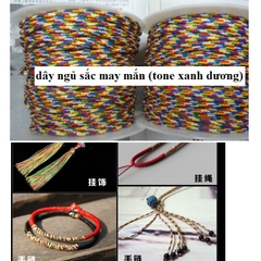 bó 10m dây chỉ ngũ sắc may mắn đủ size 1-1.5-2ly (tone xanh dương)
