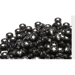 5-25gam (P128-28) hạt nhưa tròn 7mm khắc ngôi sao