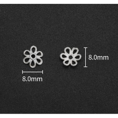 đế hoa ốp hạt bạc 925 -size 8-10mm mã 761
