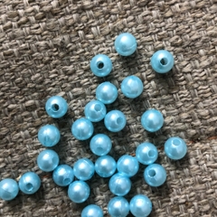 10-50 gam hạt châu 6mm, hạt cườm,hạt bẹt nhựa nhiều màu có lỗ
