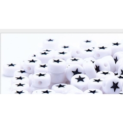 5-25gam (P128-28) hạt nhưa tròn 7mm khắc ngôi sao