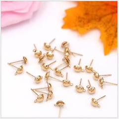 10 chốt hoa tai sát đầu tròn hình cây NẤM có móc đủ size (gồm đuôi) - nguyên liệu làm hoa tai