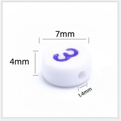 set 5-25gam Hạt Chữ số tròn nhiều màu 4x7mm