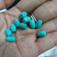 5 viên lu thống ngọc lam nhân tạo 6x8mm