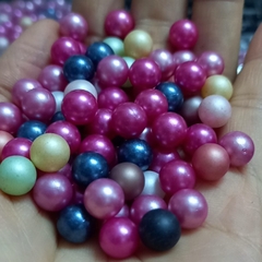 80-90 hạt cườm 8mm, hạt bẹt, hạt châu không lỗ mix nhiều màu (gói 25gam)trang trí lọ trang điiểm, trang trí thủ công